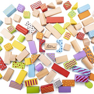 Building blocks in a drum - fantasy color - 100 pieces